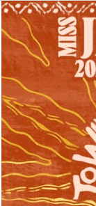 Clay red poster with yellow line work